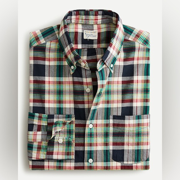 J. Crew Other - J. Crew Indian Madras Button Down Shirt Size XLT Plaid Classic Fit Long Sleeve